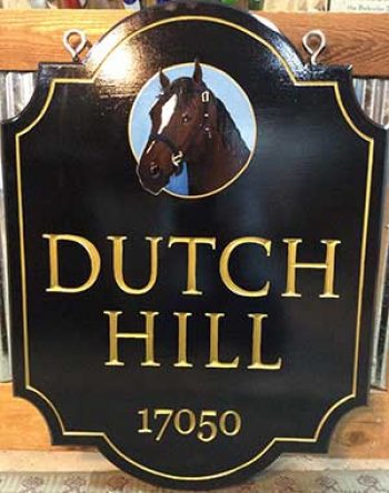 horse farm carved sign