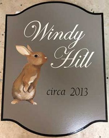 handmade rabbit sign